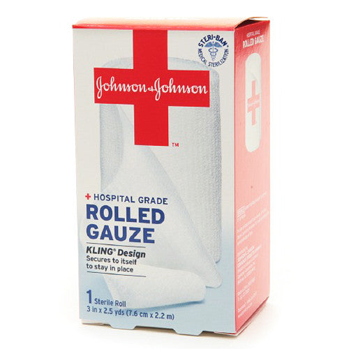 Johnson And Johnson Band Aid Kling Rolled Gauze, Medium 3 Inch X 2.5 Yards - 1 Ea